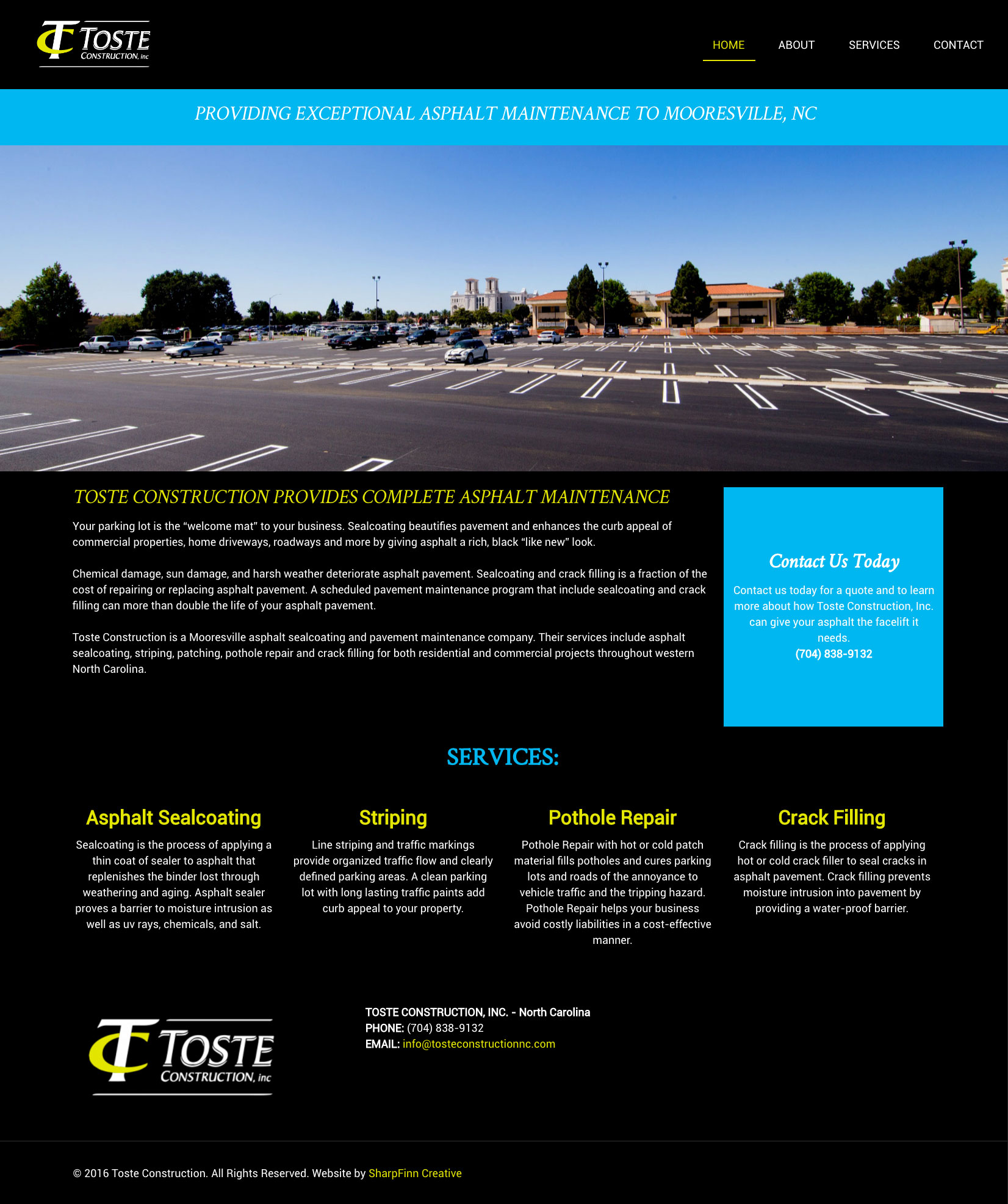 TosteCo-Website-full Toste Construction, Inc. North Carolina | Website Design